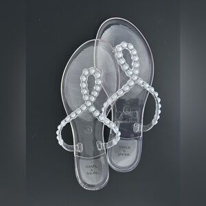 Shade & Shore Clear Sandals with Pearl Accents